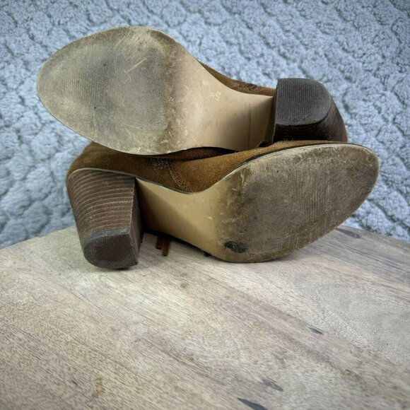 Steve Madden Ohio Brown Suede Fringe Ankle Boots With Zipper‎ Womens Size 7.5 - Picture 4 of 11